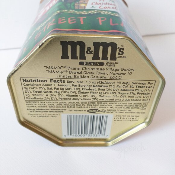 M&M’s Christmas Village Clock Tower #10 Collectible Tin Street Players 2000 Mars - Picture 9 of 16